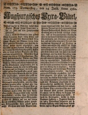 Augspurgische Ordinari-Post-Zeitung (Augsburger Postzeitung) Donnerstag 24. Juli 1760