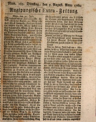 Augspurgische Ordinari-Post-Zeitung (Augsburger Postzeitung) Dienstag 5. August 1760