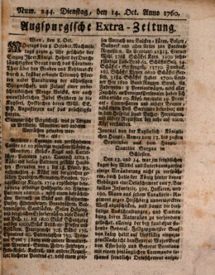 Augspurgische Ordinari-Post-Zeitung (Augsburger Postzeitung) Dienstag 14. Oktober 1760