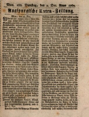 Augspurgische Ordinari-Post-Zeitung (Augsburger Postzeitung) Dienstag 2. Dezember 1760