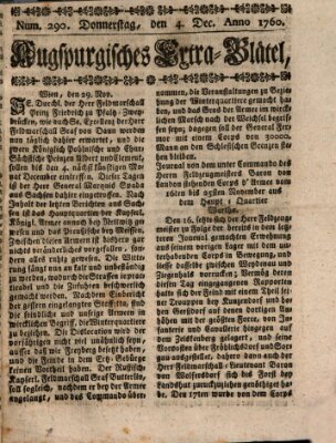 Augspurgische Ordinari-Post-Zeitung (Augsburger Postzeitung) Donnerstag 4. Dezember 1760