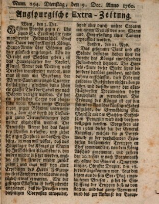 Augspurgische Ordinari-Post-Zeitung (Augsburger Postzeitung) Dienstag 9. Dezember 1760