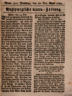 Augspurgische Ordinari-Post-Zeitung (Augsburger Postzeitung) Dienstag 30. Dezember 1760