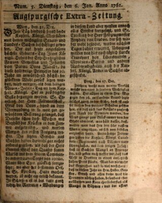 Augspurgische Ordinari-Post-Zeitung (Augsburger Postzeitung) Dienstag 6. Januar 1761