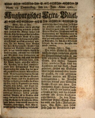 Augspurgische Ordinari-Post-Zeitung (Augsburger Postzeitung) Donnerstag 22. Januar 1761