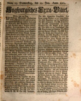 Augspurgische Ordinari-Post-Zeitung (Augsburger Postzeitung) Donnerstag 29. Januar 1761