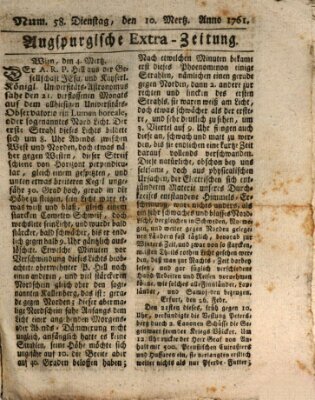 Augspurgische Ordinari-Post-Zeitung (Augsburger Postzeitung) Tuesday 10. March 1761