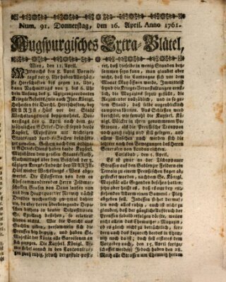 Augspurgische Ordinari-Post-Zeitung (Augsburger Postzeitung) Donnerstag 16. April 1761