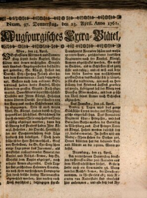 Augspurgische Ordinari-Post-Zeitung (Augsburger Postzeitung) Thursday 23. April 1761