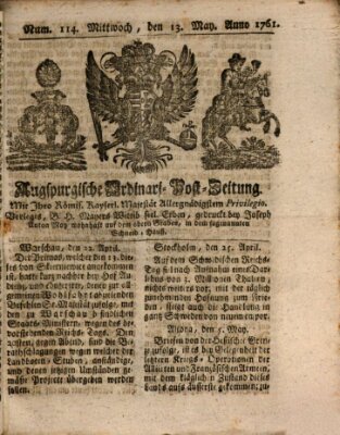 Augspurgische Ordinari-Post-Zeitung (Augsburger Postzeitung) Mittwoch 13. Mai 1761