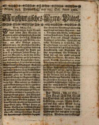 Augspurgische Ordinari-Post-Zeitung (Augsburger Postzeitung) Donnerstag 29. Oktober 1761