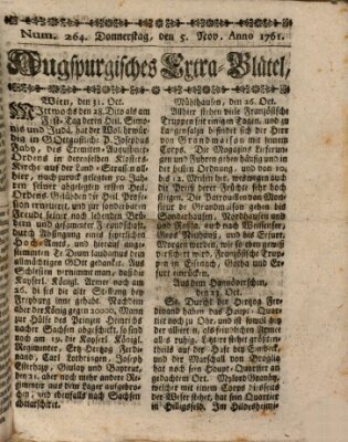 Augspurgische Ordinari-Post-Zeitung (Augsburger Postzeitung) Donnerstag 5. November 1761