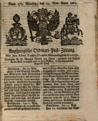 Augspurgische Ordinari-Post-Zeitung (Augsburger Postzeitung) Montag 23. November 1761