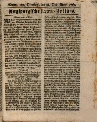 Augspurgische Ordinari-Post-Zeitung (Augsburger Postzeitung) Dienstag 24. November 1761