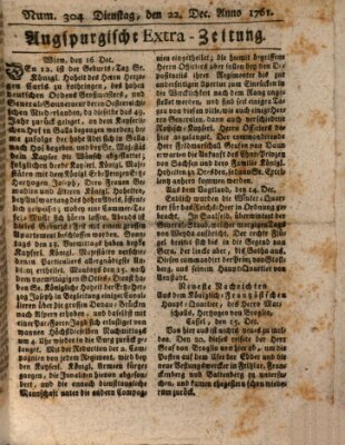 Augspurgische Ordinari-Post-Zeitung (Augsburger Postzeitung) Dienstag 22. Dezember 1761