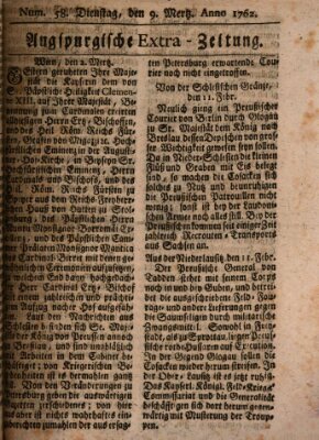 Augspurgische Ordinari-Post-Zeitung (Augsburger Postzeitung) Dienstag 9. März 1762