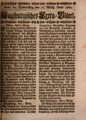 Augspurgische Ordinari-Post-Zeitung (Augsburger Postzeitung) Donnerstag 11. März 1762