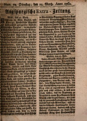 Augspurgische Ordinari-Post-Zeitung (Augsburger Postzeitung) Montag 29. März 1762