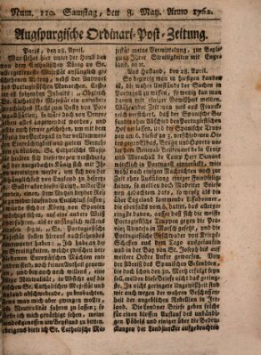 Augspurgische Ordinari-Post-Zeitung (Augsburger Postzeitung) Samstag 8. Mai 1762