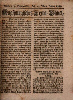 Augspurgische Ordinari-Post-Zeitung (Augsburger Postzeitung) Donnerstag 13. Mai 1762