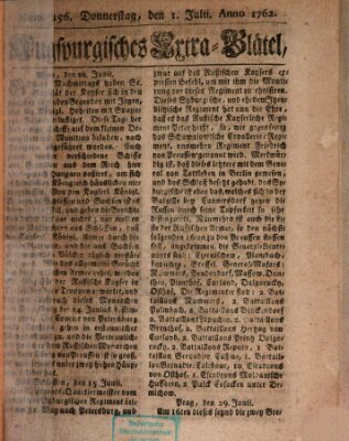 Augspurgische Ordinari-Post-Zeitung (Augsburger Postzeitung) Donnerstag 1. Juli 1762