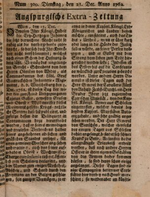 Augspurgische Ordinari-Post-Zeitung (Augsburger Postzeitung) Dienstag 21. Dezember 1762