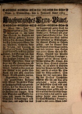 Augspurgische Ordinari-Post-Zeitung (Augsburger Postzeitung) Donnerstag 6. Januar 1763