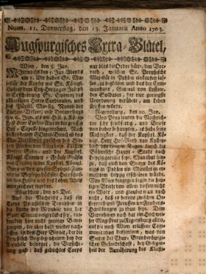 Augspurgische Ordinari-Post-Zeitung (Augsburger Postzeitung) Donnerstag 13. Januar 1763