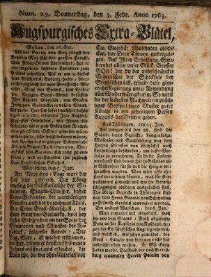 Augspurgische Ordinari-Post-Zeitung (Augsburger Postzeitung) Donnerstag 3. Februar 1763