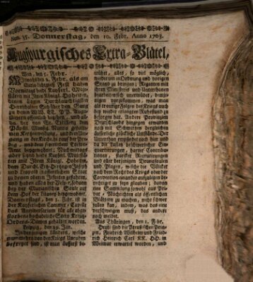 Augspurgische Ordinari-Post-Zeitung (Augsburger Postzeitung) Donnerstag 10. Februar 1763