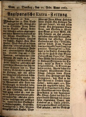 Augspurgische Ordinari-Post-Zeitung (Augsburger Postzeitung) Dienstag 22. Februar 1763