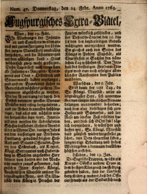 Augspurgische Ordinari-Post-Zeitung (Augsburger Postzeitung) Donnerstag 24. Februar 1763