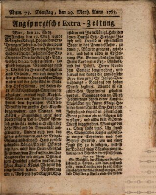 Augspurgische Ordinari-Post-Zeitung (Augsburger Postzeitung) Dienstag 29. März 1763