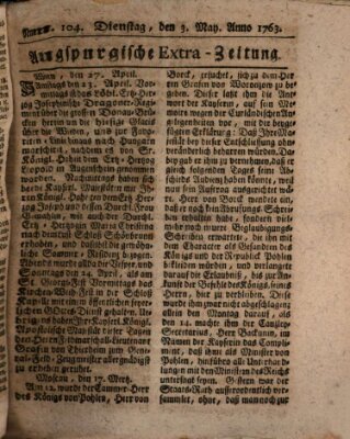 Augspurgische Ordinari-Post-Zeitung (Augsburger Postzeitung) Dienstag 3. Mai 1763