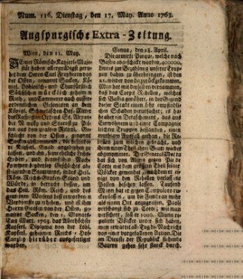 Augspurgische Ordinari-Post-Zeitung (Augsburger Postzeitung) Dienstag 17. Mai 1763