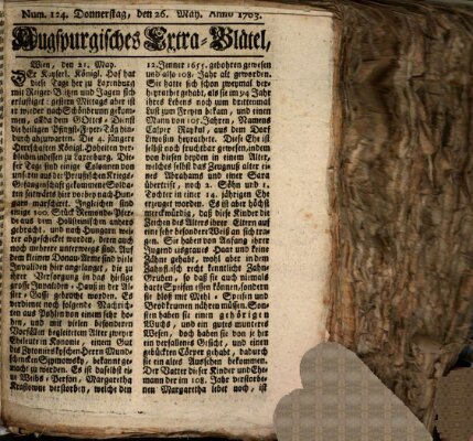 Augspurgische Ordinari-Post-Zeitung (Augsburger Postzeitung) Thursday 26. May 1763