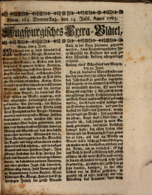 Augspurgische Ordinari-Post-Zeitung (Augsburger Postzeitung) Donnerstag 14. Juli 1763