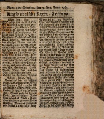 Augspurgische Ordinari-Post-Zeitung (Augsburger Postzeitung) Dienstag 9. August 1763