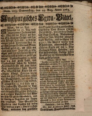 Augspurgische Ordinari-Post-Zeitung (Augsburger Postzeitung) Donnerstag 25. August 1763