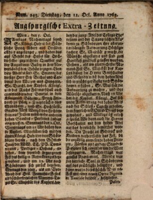 Augspurgische Ordinari-Post-Zeitung (Augsburger Postzeitung) Dienstag 11. Oktober 1763