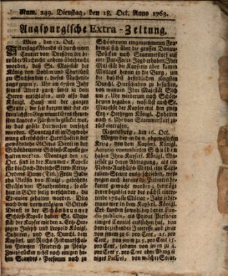 Augspurgische Ordinari-Post-Zeitung (Augsburger Postzeitung) Dienstag 18. Oktober 1763