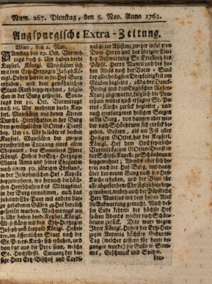 Augspurgische Ordinari-Post-Zeitung (Augsburger Postzeitung) Dienstag 8. November 1763