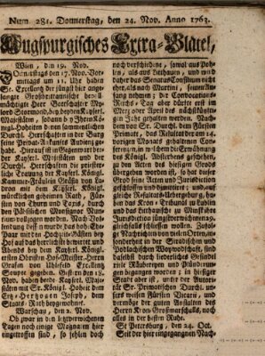 Augspurgische Ordinari-Post-Zeitung (Augsburger Postzeitung) Donnerstag 24. November 1763