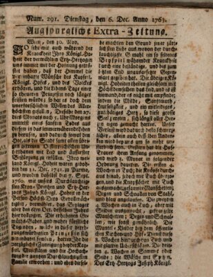 Augspurgische Ordinari-Post-Zeitung (Augsburger Postzeitung) Dienstag 6. Dezember 1763