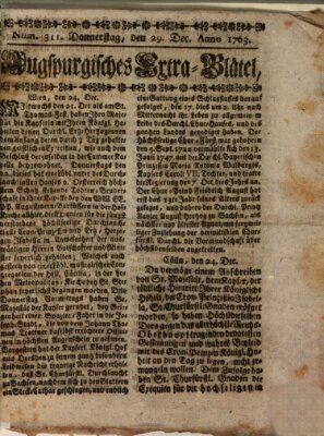 Augspurgische Ordinari-Post-Zeitung (Augsburger Postzeitung) Donnerstag 29. Dezember 1763