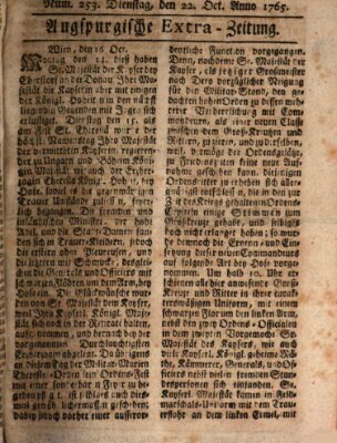 Augspurgische Ordinari-Post-Zeitung (Augsburger Postzeitung) Dienstag 22. Oktober 1765