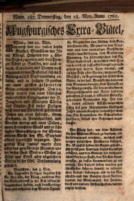 Augspurgische Ordinari-Post-Zeitung (Augsburger Postzeitung) Donnerstag 28. November 1765