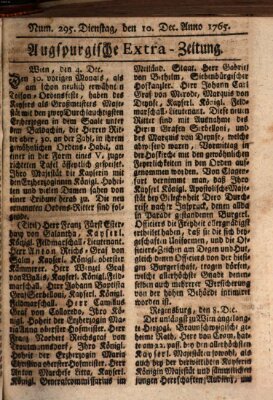 Augspurgische Ordinari-Post-Zeitung (Augsburger Postzeitung) Dienstag 10. Dezember 1765