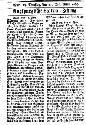 Augspurgische Ordinari-Post-Zeitung (Augsburger Postzeitung) Dienstag 21. Januar 1766