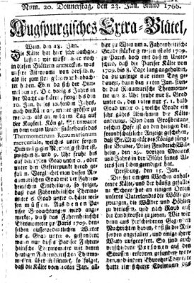 Augspurgische Ordinari-Post-Zeitung (Augsburger Postzeitung) Donnerstag 23. Januar 1766